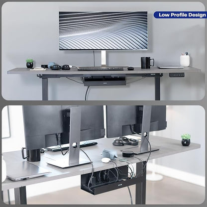 VIVO Under Desk 17 inch Extra Deep Cable Management Tray, Power Strip Holder - Image 8