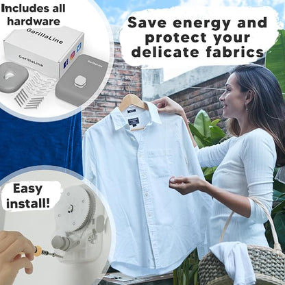 GorillaLine - Retractable Clothesline Indoor Outdoor Clothes Line - Heavy Duty - Image 4