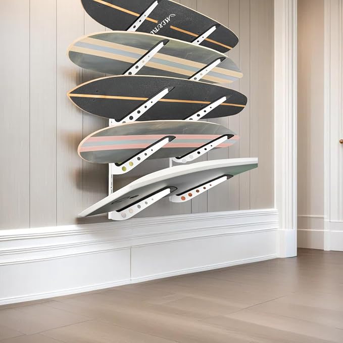 Snowboard Wall Mount, Adjustable 5/6 Board Surfboard Rack, Surfboard Wall - Image 6