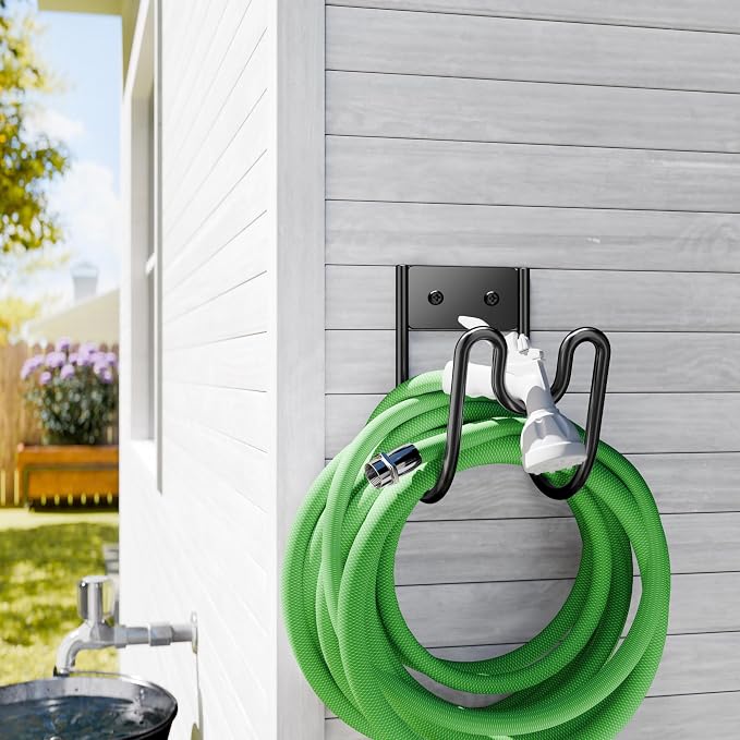 Black Metal Garden Hose Holder - Image 3