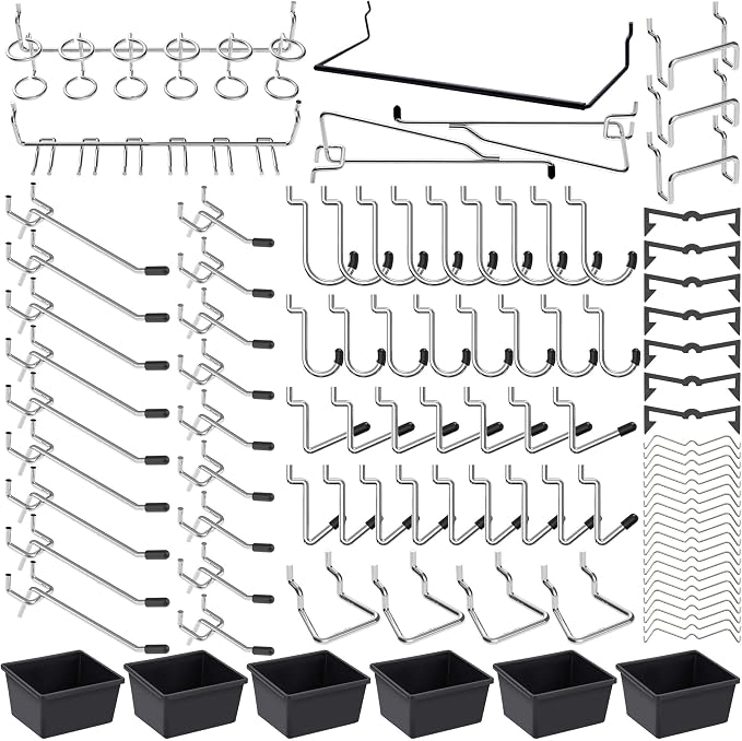 Pegboard Hooks Assortment, for Organizing Various Tools, by FRIMOONY