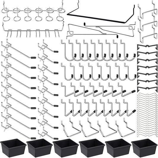 Pegboard Hooks Assortment, for Organizing Various Tools, by FRIMOONY