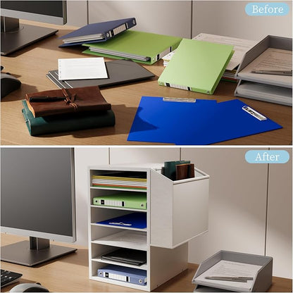6 Tier Adjustable Countertop Mail Sorter, Mailboxes - Image 8