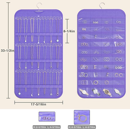 Hanging Jewelry Organizer Storage, 40 Pockets 36 Hooks Necklace Earring - Image 5