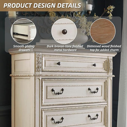 Signature Design by Ashley Realyn French Country 5 Drawer Chest, Tipover - Image 5