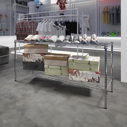 18" Deep x 60" Wide x 27" Height Wire Shelving Kit | 2-Tier | NSF Commercial - Image 2