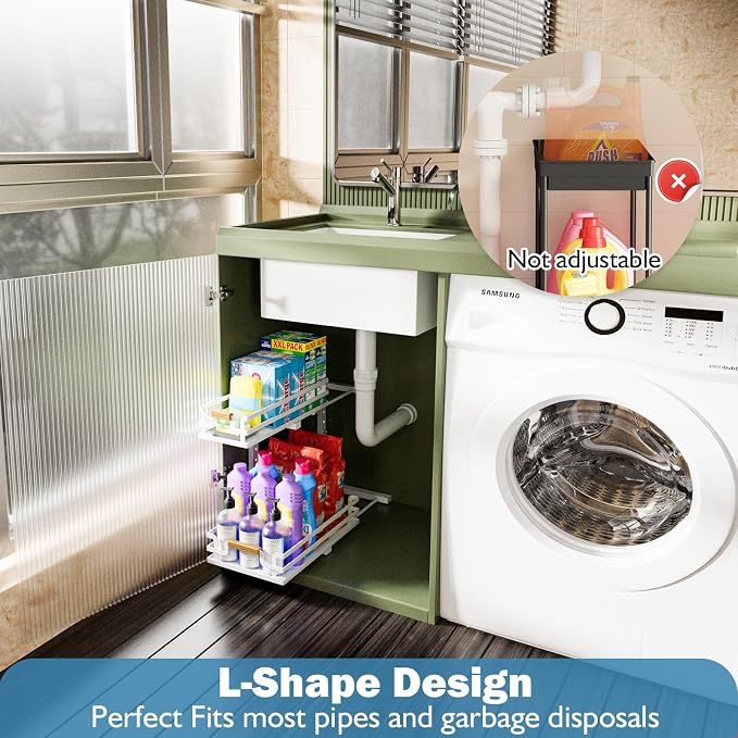 Under Sink Organizers and Storage, 2 Tier Slide Out Under Sink Organizers And - Image 4