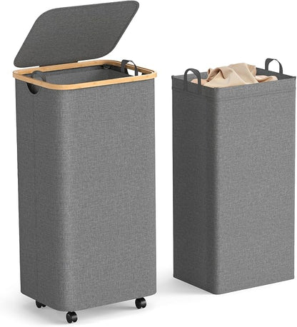 Yecaye 100L Large Capacity Laundry Hamper – Foldable Rolling Laundry Basket by Yecaye