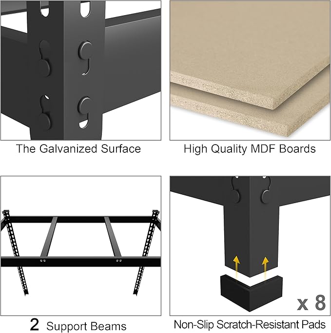 PrimeZone 47" W x 23.6" D x 71" H Large Heavy Duty Storage Shelves - Image 4