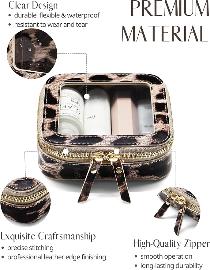 Popvibe Clear Makeup Bag Travel Cosmetic Case Transparent Toiletry Bag - Image 2