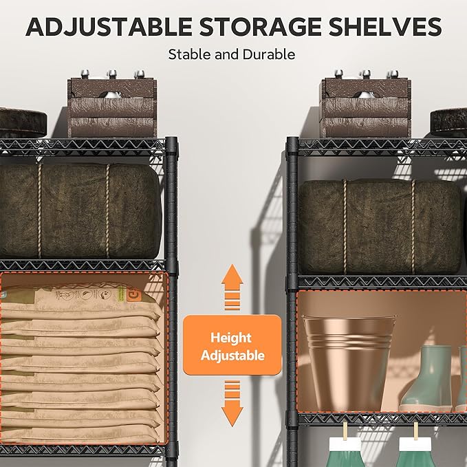 Standing Shelf Units Wire Rust-Proof Outdoor Storage Shelving 4-Tier Utility - Image 4