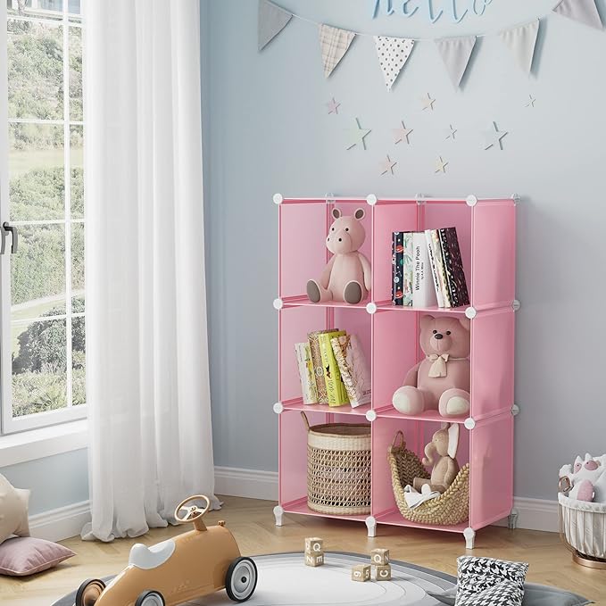 HOMIDEC 6-Cube Storage Shelf, Storage Bookcase Bookshelf - Image 2