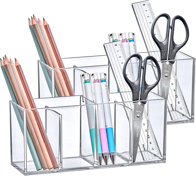 Amazing Abby - Glamour - 2-Pack Acrylic 4-Compartment Makeup Organizer - Image 2