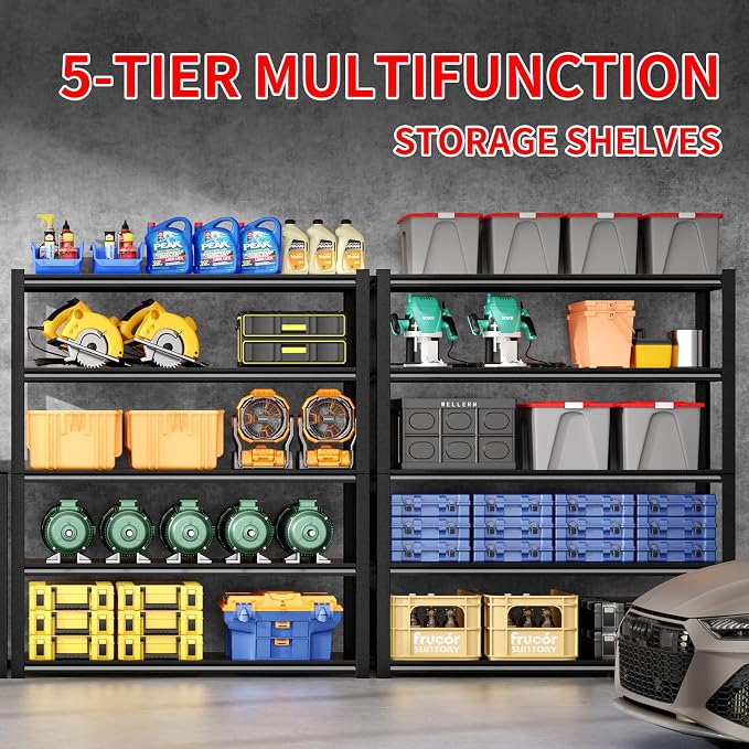2800LBS Heavy Duty Garage Shelving, 47.2"W Adjustable Garage Storage Shelves - Image 3