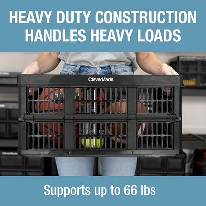 CleverMade Collapsible Utility Crates-Obsidian 1pck 45L / 11 Gal holds 66 lbs - Image 3