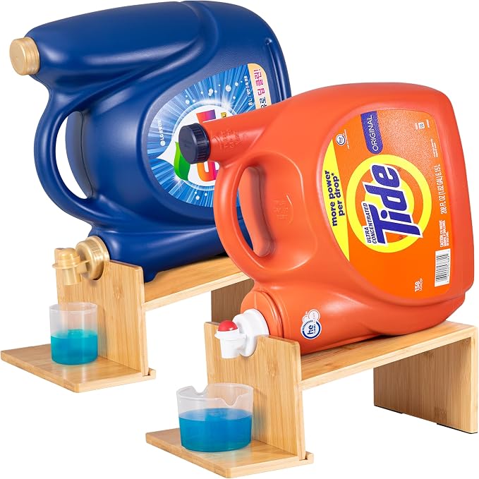 MyLifeUNIT Laundry Detergent Dispenser, 2 Pack Wooden Laundry Detergent Holder by MyLifeUNIT