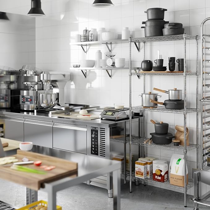 14" Deep x 30" Wide x 74" Height Wire Shelving Kit | 5-Tier | NSF Commercial - Image 6