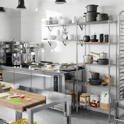 14" Deep x 30" Wide x 74" Height Wire Shelving Kit | 5-Tier | NSF Commercial - Image 6