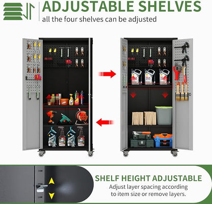Metal Tool Cabinet, Garage Storage Cabinet System, Wall Cabinet & Locking - Image 5