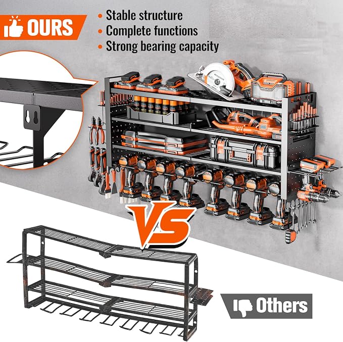 Large Power Tool Organizer Wall Mount, Heavy Duty Tool Organizer - Image 3