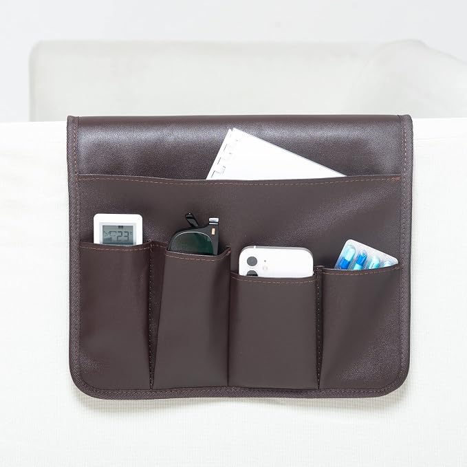 PU Leather Sofa Armrest Organizer, Armchair Magazine Holders, Waterproof Remote - Image 5