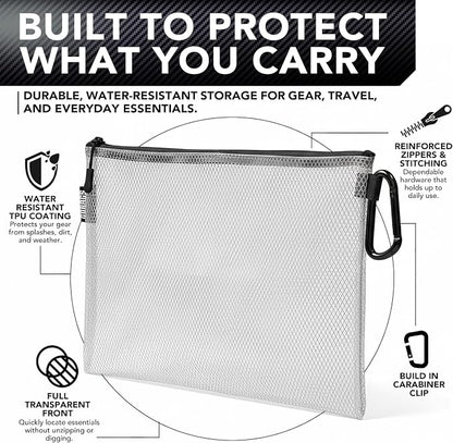 GOBAGS Air Production Multi‑Size Clear Zipper Pouch – Cable Organizer & Travel - Image 2