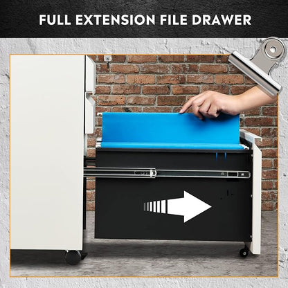 DEVAISE 3-Drawer Mobile File Cabinet, Assembled Except Casters, Fits - Image 4