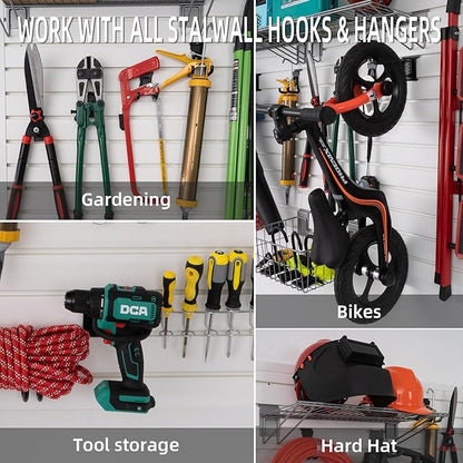 Slatwall Panel 4'x8' Garage Tool Organizer Wall Mount PVC Wall Panels - Image 4