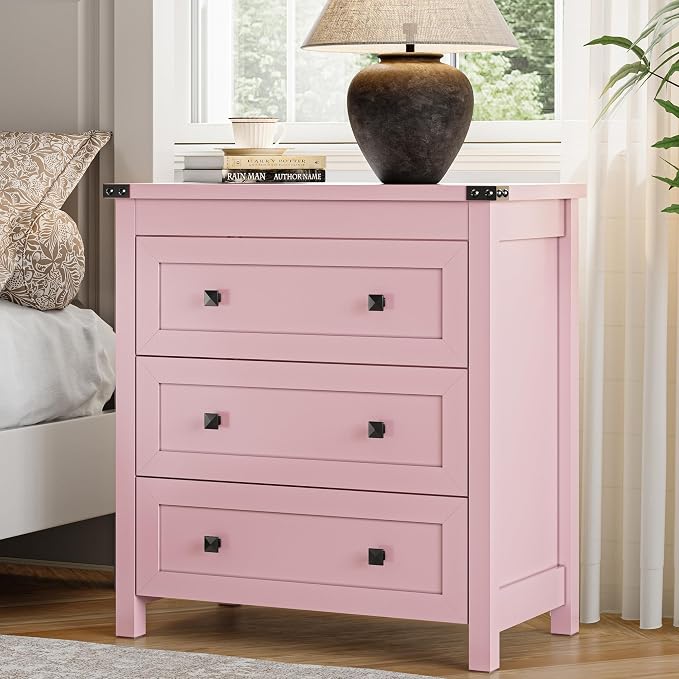 Dresser for Bedroom with 3 Drawers, Small Chests of Drawers, 27.55" Wide by Xixini