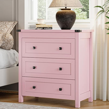 Dresser for Bedroom with 3 Drawers, Small Chests of Drawers, 27.55" Wide by Xixini