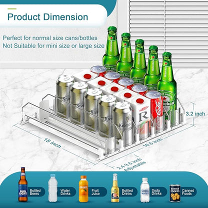 Upgraded Drink Organizer for Fridge, Space-Saving Fridge Drink Organizer - Image 4