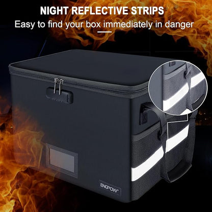 ENGPOW File Box with Lock, Fireproof Document Box with Zipper Lid, Collapsible - Image 7