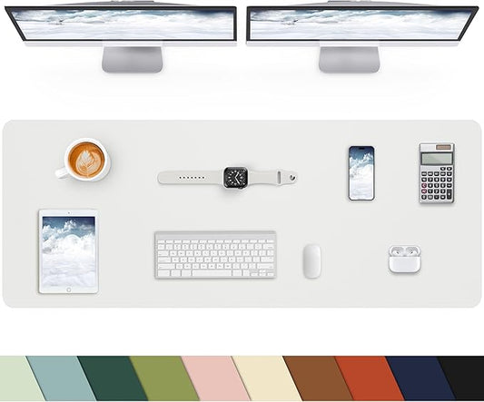 Large Leather Desk Pad Protector, Office Desk Mat, Mouse Pad, Non-Slip PU by cebowa