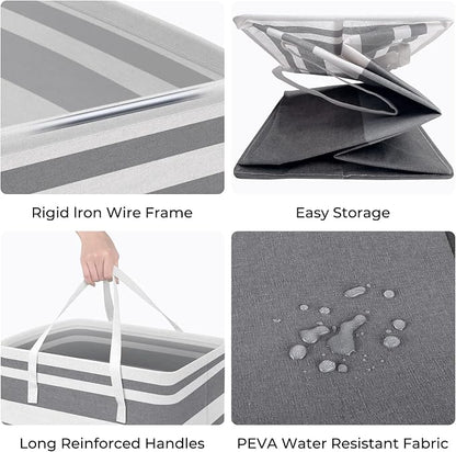 HomeHacks 2-Pack Large Laundry Basket, Waterproof, Freestanding Laundry Hamper - Image 2
