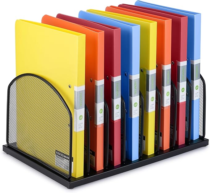Huron 8-Slot Vertical File Binder Organizer Storage by Huron