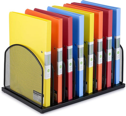 Huron 8-Slot Vertical File Binder Organizer Storage by Huron