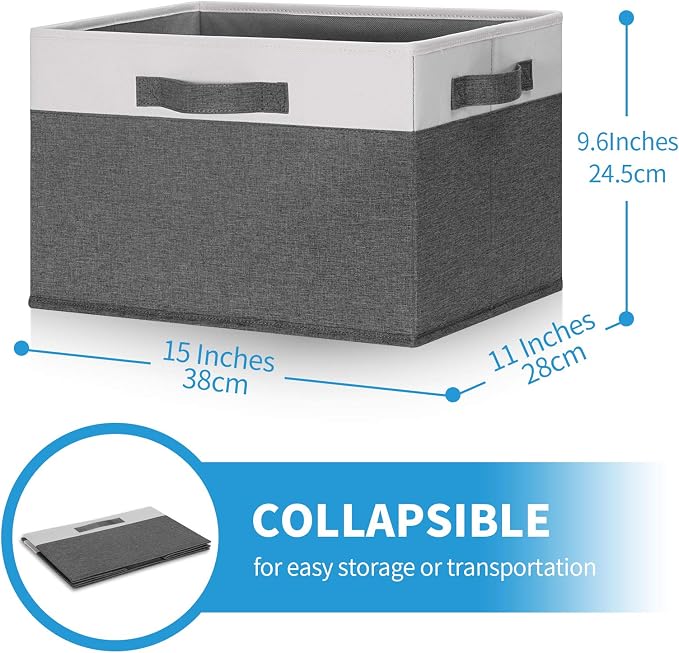 GhvyenntteS 6 Pack Fabric Storage Bins, Foldable Storage Baskets - Image 3
