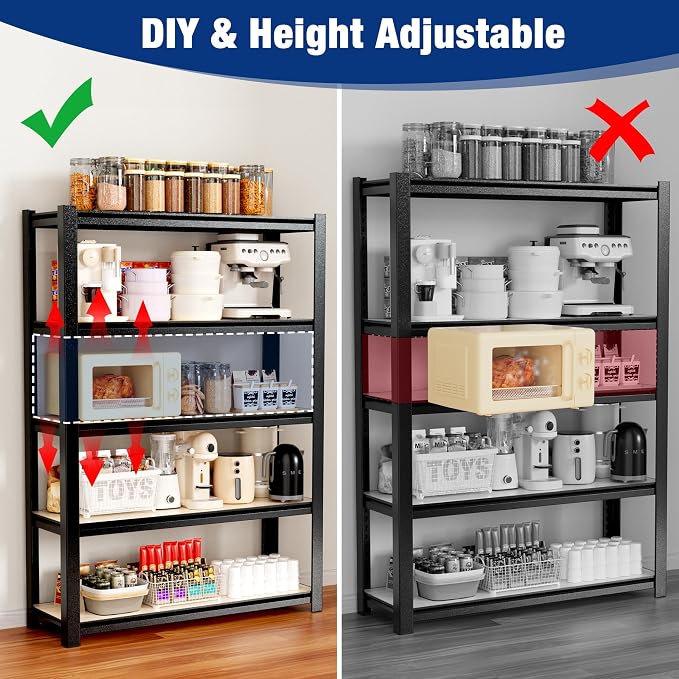 WORKPRO House 3000lbs 5-Tier Shelving Unit, Boltless Book Shelf, Shelf Organizer - Image 7