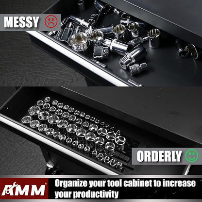 AMM 9-Piece Socket Organizer, 1/2 inch, 3/8 inch and 1/4 inch Drive ABS - Image 5