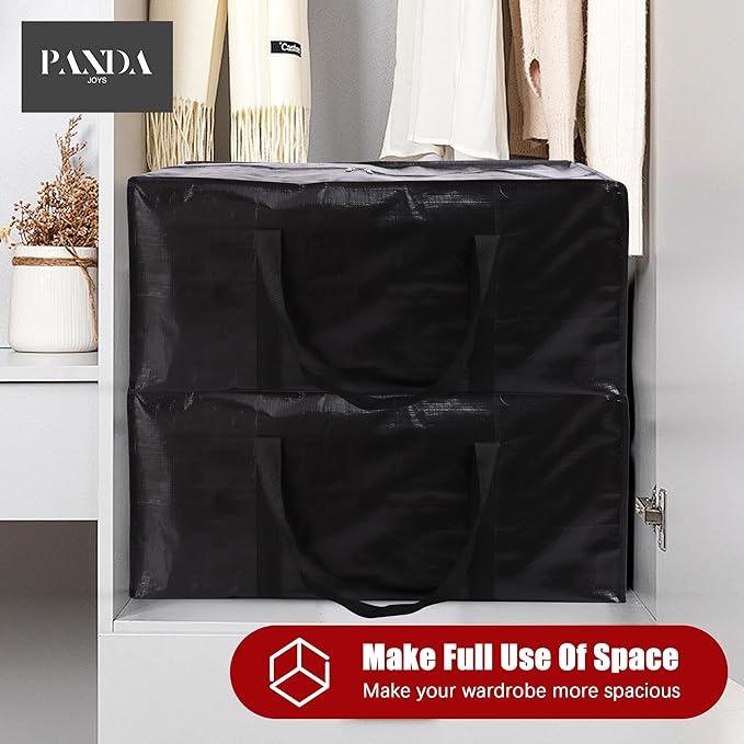Extra Large Moving Bags with Zippers & Carrying Handles, Heavy-Duty Storage Tote - Image 7