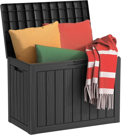 45 Gallon Waterproof Resin Deck Box, UV Resistant Outdoor Storage by KFY