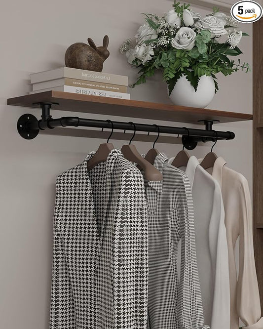 Clothes Rack 36in, Wall Mounted Garment Rack by INDUSTRIALSHELVESDESIGN