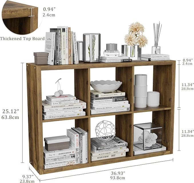 Cube Storage Organizer Bookcase, Decorative 11 inch Open Back Cubical Shelf - Image 3