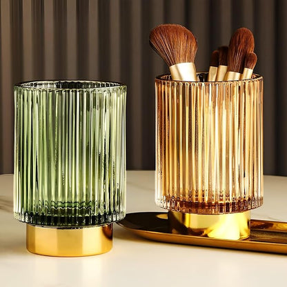 Makeup Brush Holder Organizer, Heavy Crystal Glass Brush Storage Holder - Image 8