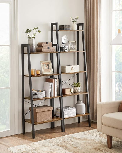 VASAGLE Ladder Shelf, 5-Tier Bookshelf, Storage Rack, Bookcase - Image 4