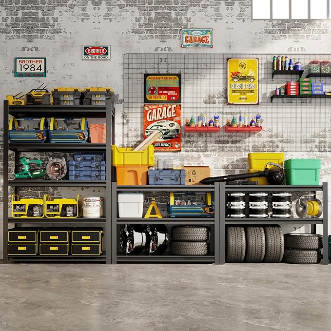 72''H Garage Shelving Heavy Duty, 3000LBS Storage Shelves, 5-Tier Adjustable - Image 7