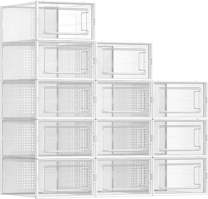 SONGMICS Shoe Boxes, Stackable Clear Plastic Boxes by SONGMICSbySONGMICSHOME