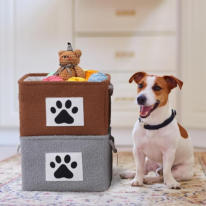 COMFY HOMI 2Pcs Dog Toy Basket - Image 7