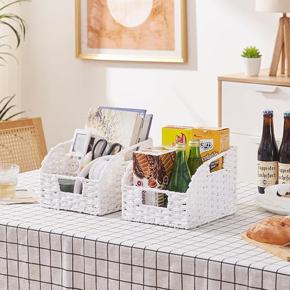 OIAHOMY Pantry Baskets for Organizing, Paper Rope Baskets - Image 8