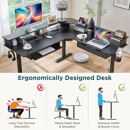 RedLemon 60 Inches L Shaped Electric Standing Desk, Height Adjustable Corner - Image 4
